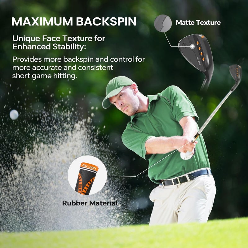 Full Choice Golf Wedges, CNC Milled Face for More Spin and Control, 52/56/60/70 Degree Golf Sand Wedge, Gap Wedge, Lob Wedge Golf Clubs, Wedges Golf Clubs for Men Women Right Hand - Image 3